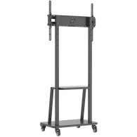 Stojak podłogowy Techly ICA-TR30 - TV 55-100", do 150kg, regulowany, 2 półki, Czarny