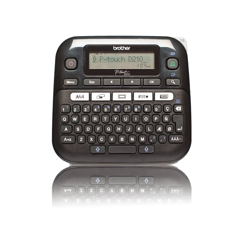 Drukarka termiczna etykiet Brother PT-D210 PTD210YJ1 - szerokość taśmy 12 mm, zasilanie 6 x AAA LR03
