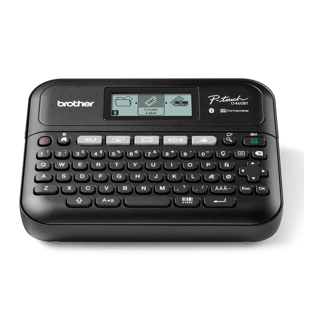 Drukarka termiczna etykiet Brother PT-D460BTVP PTD460BTVPYJ1 - szerokość taśmy 18 mm, zasilanie 6 x AA LR6