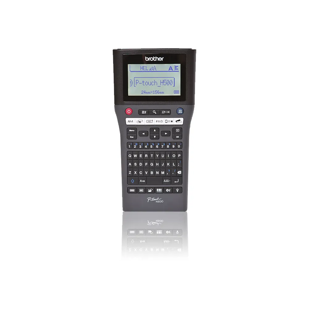 Ręczna drukarka termiczna etykiet Brother PT-H500 PTH500YJ1 - szerokość taśmy 24 mm, zasilanie 6 x AA LR6|HR6