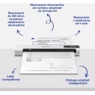 Przenośny skaner Epson WorkForce DS-80W B11B253402 - A4, 600x600 DPI, 4ppm