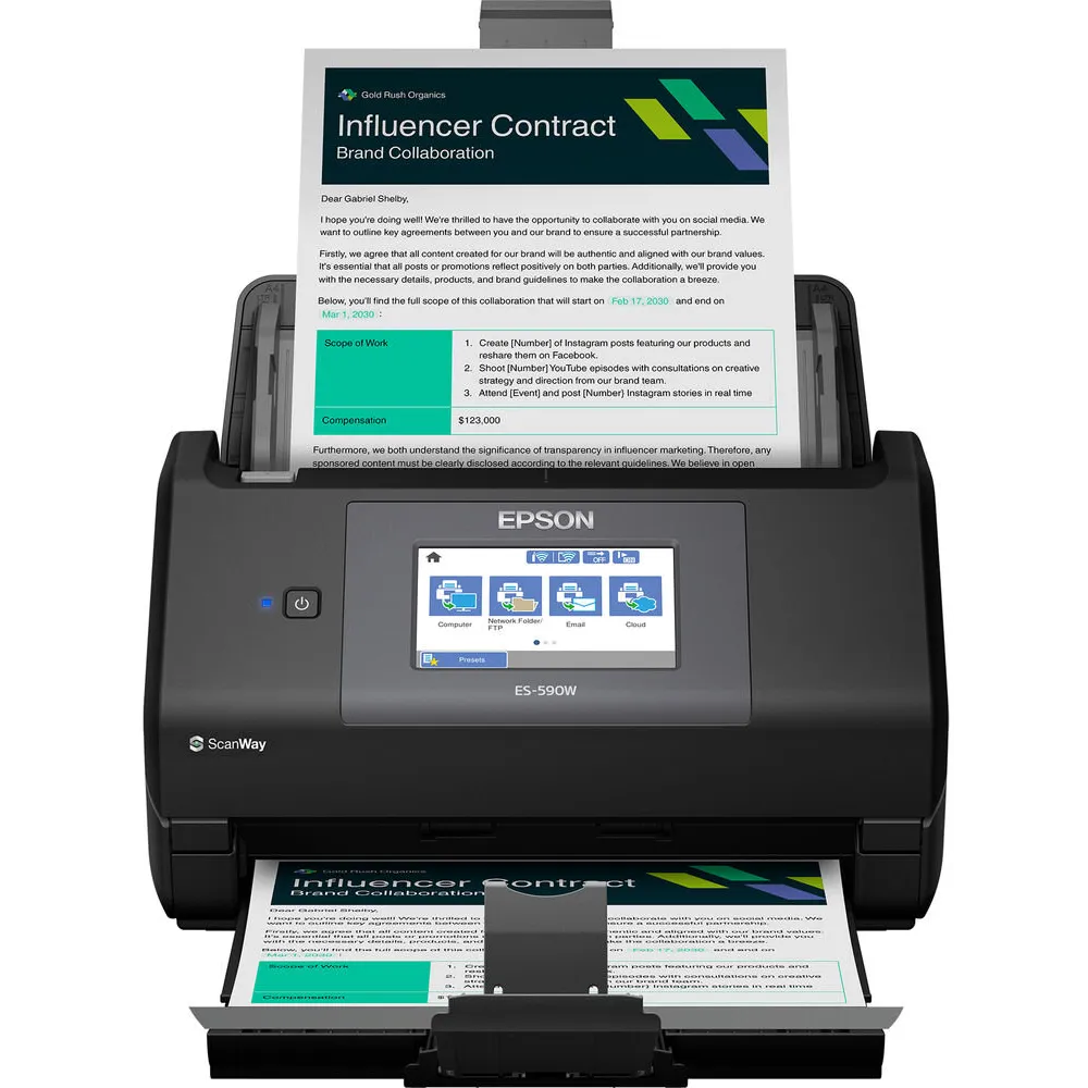 Skaner dokumentów Epson WorkForce ES-590W B11B288401 - A4, 90 obr.|min., 600x600 DPI