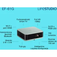 Projektor Epson Lifestudio Pop EF-61G V11HB72340, FHD, 700 lumenów, 5m:1, 1.6kg, Google TV, Zielony | Sklep ITnes.pl, IT for BUSINESS