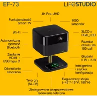 Projektor Epson Lifestudio Flex Plus EF-73 V11HC16840 - 3LCD, UHD 4K 3840x2160, Czarny