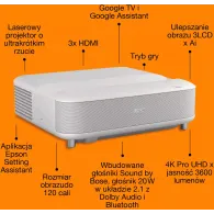 Projektor Epson Lifestudio Grand EH-LS670W V11HB82040, 3LCD, UHD 4K (3840x2160), Biały | Sklep ITnes.pl, IT for BUSINESS