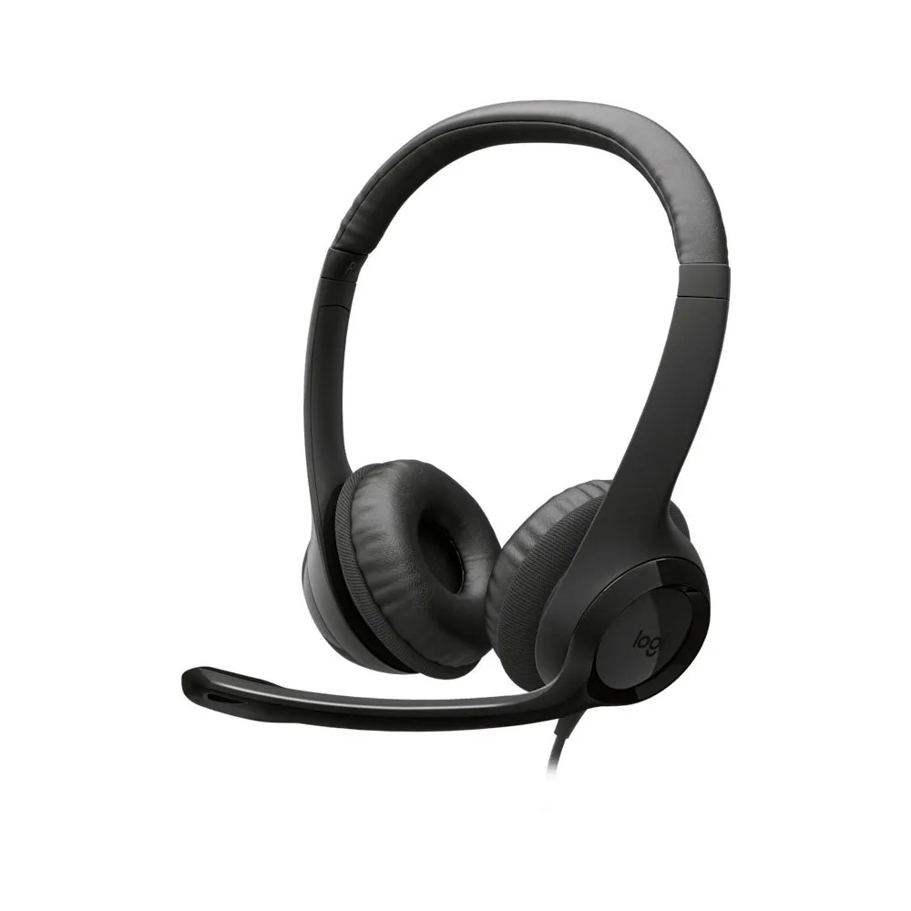 Słuchawki z mikrofonem Logitech H390 981-001576 - USB-C, Czarne