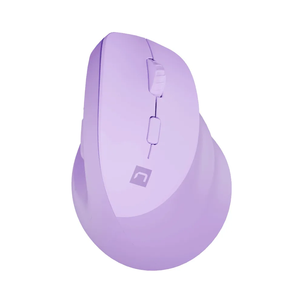 Mysz pionowa Natec Crake 2 NMY-2258 - 2400 DPI, Bluetooth 5.2, 2.4 GHz, Praworęczna, Lawendowy