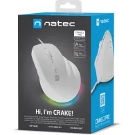 Mysz pionowa przewodowa Natec Crake 2 Pro NMY-2273 - 12800 DPI, USB, Praworęczna, Biała