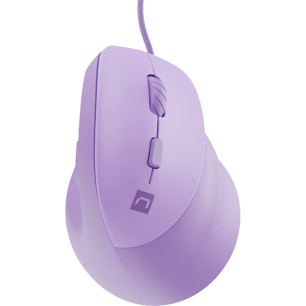 Mysz pionowa przewodowa Natec Crake 2 Pro NMY-2274 - 12800 DPI, USB, Praworęczna, Lawendowa