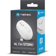Mysz bezprzewodowa Natec Stork NMY-2188 - Optyczna, 1600 DPI, Biała