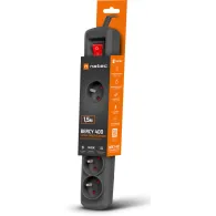Listwa przeciwprzepięciowa Natec Bercy 400 NSP-1713 - 5 gniazd, 1,5 m, Czarna