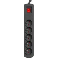 Listwa przeciwprzepięciowa Natec Bercy 400 NSP-1714 - 5 gniazd, 3 m, Czarna