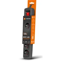 Listwa przeciwprzepięciowa Natec Bercy 400 NSP-1715 - 5 gniazd, 5 m, Czarna