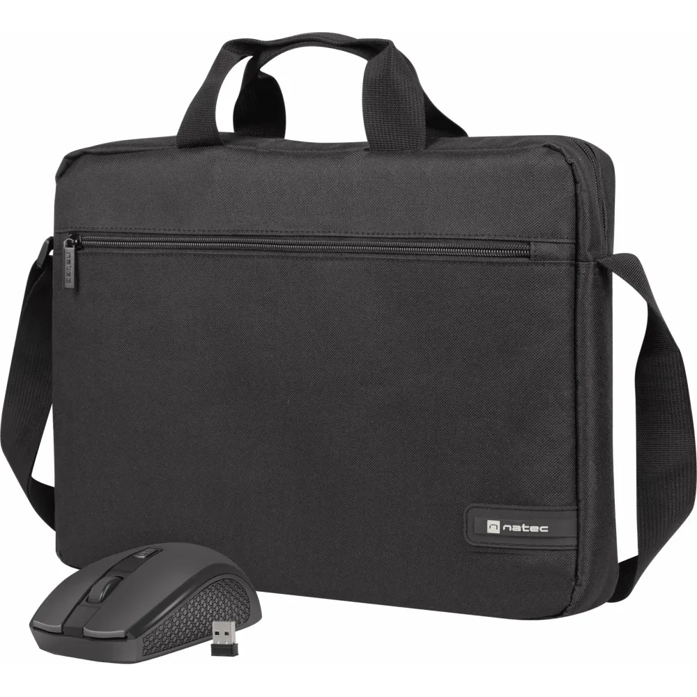 Torba na laptopa Natec Wallaroo 2 NTO-2051, Mysz w zestawie, 16", Poliester 300D, Czarna | Sklep ITnes.pl, IT for BUSINESS