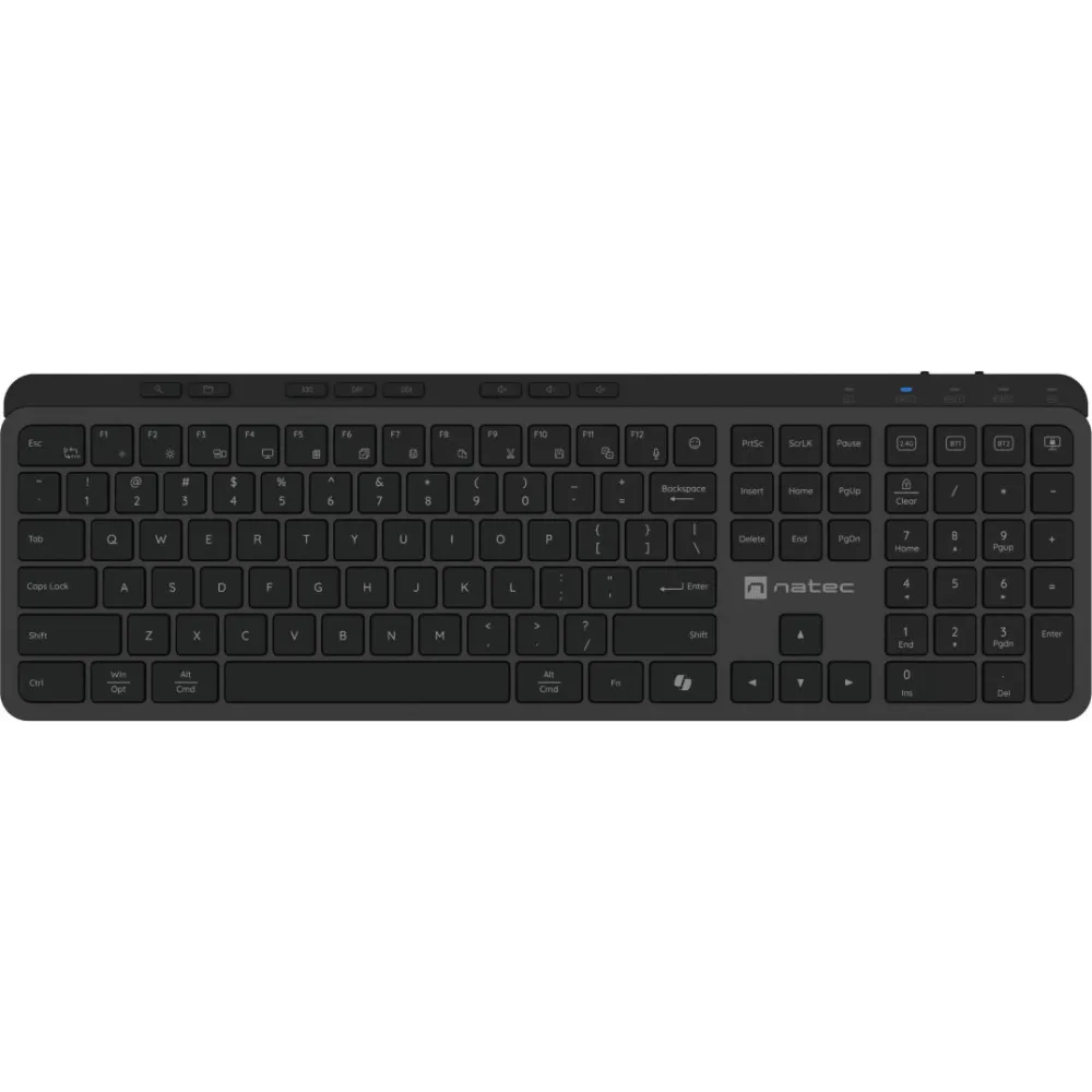 Klawiatura bezprzewodowa Natec Medusa NKL-2316 - US, 2.4 GHz, Bluetooth, Czarna