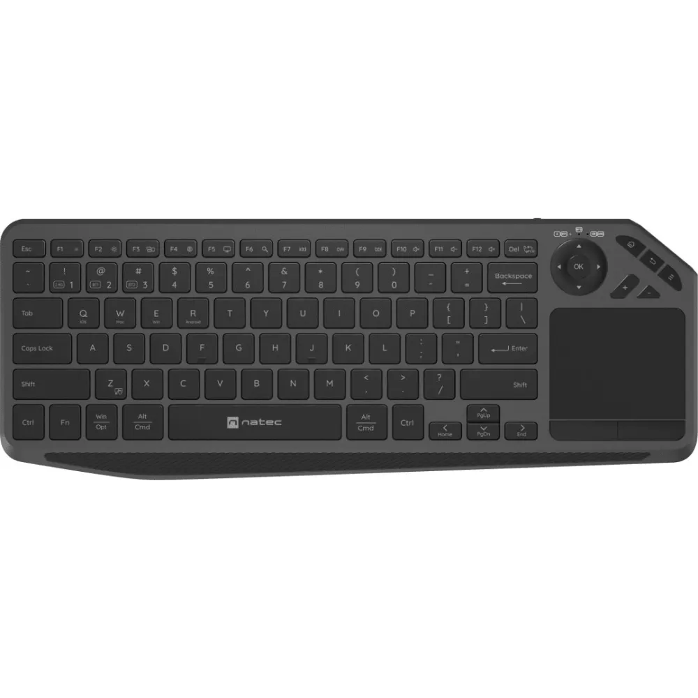 Klawiatura bezprzewodowa z touchpadem Natec Turbot 2 NKL-2317 - US, BT, 2,4 GHz, Czarna