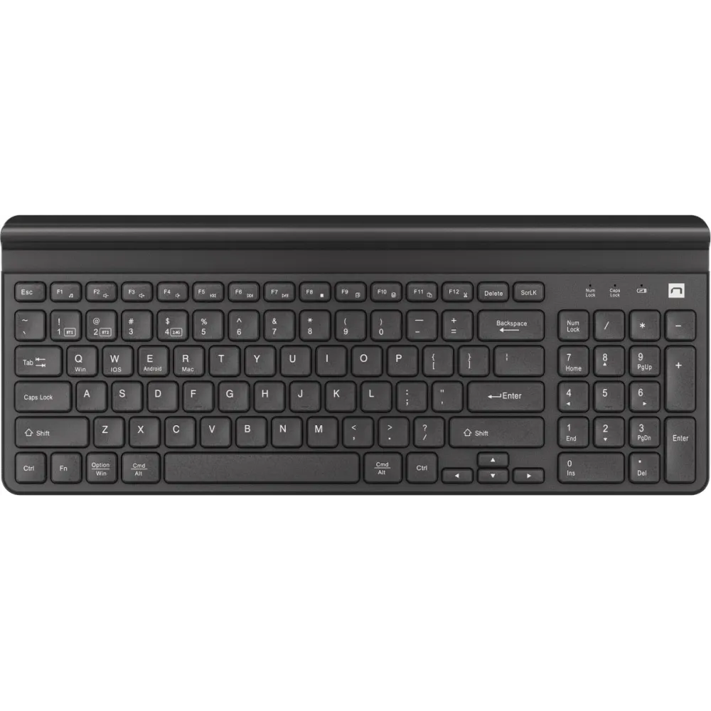 Klawiatura bezprzewodowa Natec Felimare NKL-1973 - US, Bluetooth, 2,4GHz, Uchwyt na telefon|tablet, czarna
