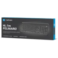 Klawiatura bezprzewodowa Natec Felimare NKL-1973 - US, Bluetooth, 2,4GHz, Uchwyt na telefon|tablet, czarna