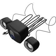 Głośniki komputerowe Natec Pug NGL-2111 - Głośniki 2.1, Mini Jack, USB-A, Czarne