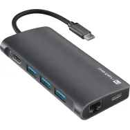 Stacja dokująca USB-C Natec Fowler 2 V2 NMP-2162 - HDMI, MicroSD|SD, RJ-45, USB-A, USB-C