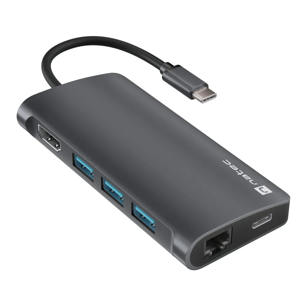 Stacja dokująca USB-C Natec Fowler 2 V2 NMP-2162 - HDMI, MicroSD|SD, RJ-45, USB-A, USB-C