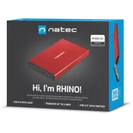 Obudowa zewnętrzna Natec RHINO GO SATA USB 3.0 NKZ-1279 do dysków 2,5" - Czerwona