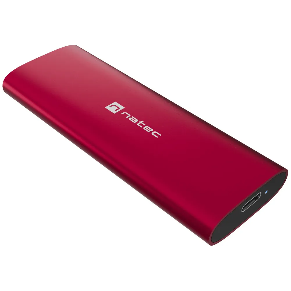 Obudowa na dysk SSD Natec Rhino M.2 NVMe Lite USB-C 3.1 Gen 2 NKZ-2471 - Aluminium, Czerwona