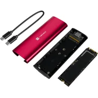 Obudowa na dysk SSD Natec Rhino M.2 NVMe Lite USB-C 3.1 Gen 2 NKZ-2471 - Aluminium, Czerwona