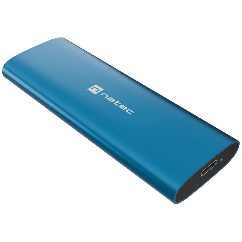 Obudowa na dysk SSD Natec Rhino M.2 NVMe Lite USB-C 3.1 Gen 2 NKZ-2473 - Aluminium, Niebieska