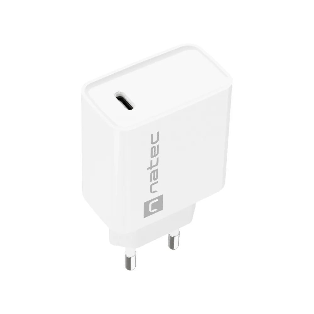 Ładowarka sieciowa Natec Ribera 20W NUC-2059 - 1x USB-C, Biała
