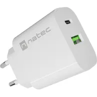 Ładowarka sieciowa Natec Ribera 20W NUC-2396 - 1x USB-C, 1x USB-A, Biała