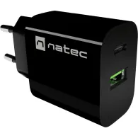 Ładowarka sieciowa Natec Ribera 20W NUC-2397 - 1x USB-C, 1x USB-A, Czarna
