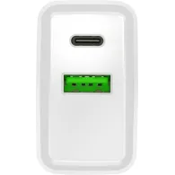 Ładowarka sieciowa Natec Ribera 20W NUC-2061 - 1x USB-C, 1x USB-A, Biała