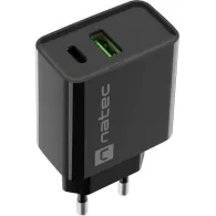 Ładowarka sieciowa Natec Ribera 20W NUC-2062 - 1x USB-C, 1x USB-A, Czarna