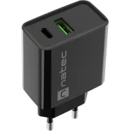 Ładowarka sieciowa Natec Ribera 20W NUC-2062 - 1x USB-C, 1x USB-A, Czarna
