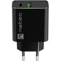 Ładowarka sieciowa Natec Ribera 20W NUC-2062 - 1x USB-C, 1x USB-A, Czarna