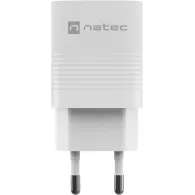 Ładowarka sieciowa Natec Ribera GaN 30W NUC-2140 - 1x USB-C, 1x USB-A, Biała