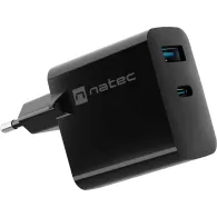 Ładowarka sieciowa Natec Ribera GaN 45W NUC-2143 - 1x USB-C, 1x USB-A, Czarna