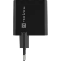 Ładowarka sieciowa Natec Ribera GaN 45W NUC-2143 - 1x USB-C, 1x USB-A, Czarna