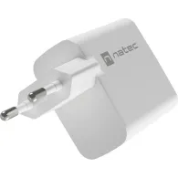Ładowarka sieciowa Natec Ribera GaN 45W NUC-2142 - 1x USB-C, 1x USB-A, Biała