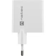 Ładowarka sieciowa Natec Ribera GaN 45W NUC-2142 - 1x USB-C, 1x USB-A, Biała