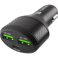 Ładowarka samochodowa Natec Coney 84W NUC-1981 - 2x USB-A, 1x USB-C, Czarna