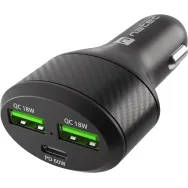 Ładowarka samochodowa Natec Coney 84W NUC-1981 - 2x USB-A, 1x USB-C, Czarna