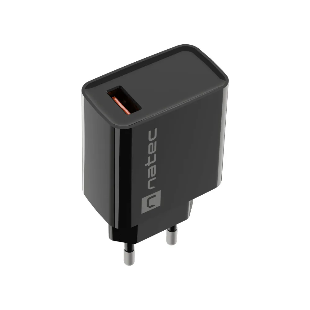 Ładowarka sieciowa Natec Ribera 18W NUC-2058 - 1x USB-A, Czarna