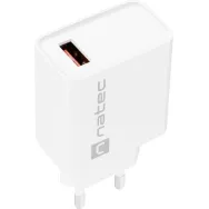 Ładowarka sieciowa Natec Ribera 18W NUC-2057 - 1x USB-A, Biała