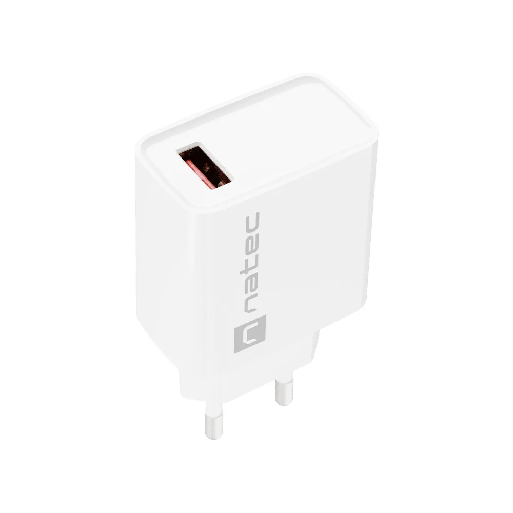 Ładowarka sieciowa Natec Ribera 18W NUC-2057 - 1x USB-A, Biała