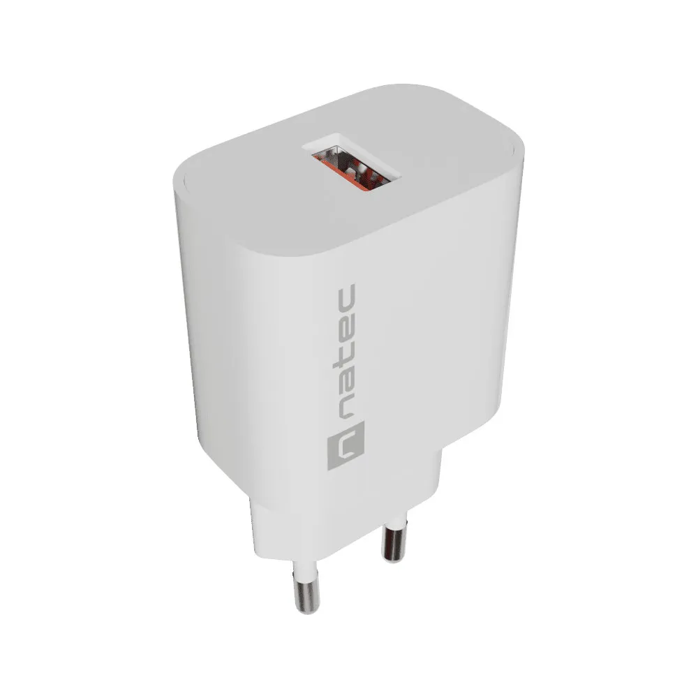 Ładowarka sieciowa Natec Ribera 18W NUC-2392 - 1x USB-A, Biała