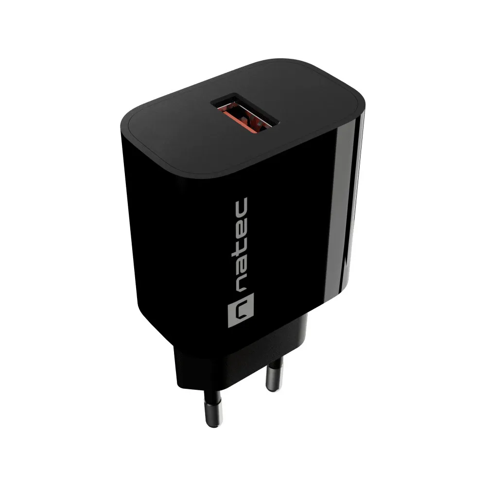 Ładowarka sieciowa Natec Ribera 18W NUC-2393 - 1x USB-A, Czarna