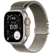 Smartwatch Apple Watch Ultra 3 MEWW4QP/A - 49 mm GPS + Cellular, naturalny tytan z nat. tytanową bransoletą mediolańską, S