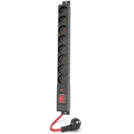 Listwa antyprzepięciowa Acar S8 R8 POWER W2453 - 8 gniazd, 10 m, Czarna